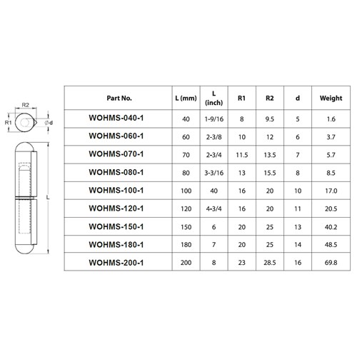 WELD ON HINGE 40MM STEEL - BRA